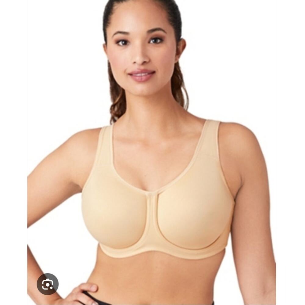 Wacoal 38DD Simone Sport Underwire Bra High Impact 855170 Sand Nude Adjustable